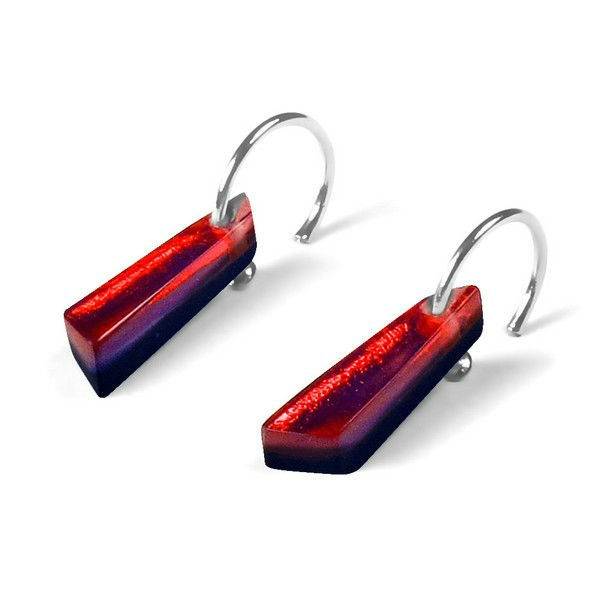 Scarlet Icicle Creole Earrings | The Jewellery Stop