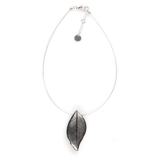 Grey Skeletal Leaf Large Pendant | The Jewellery Stop