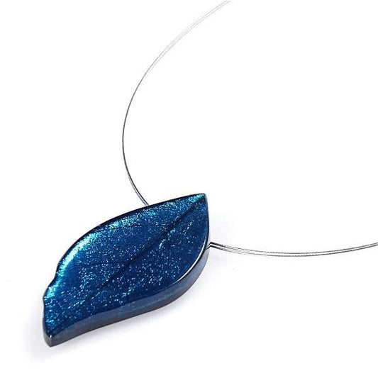 Turquoise Skeletal Leaf Large Pendant | The Jewellery Stop