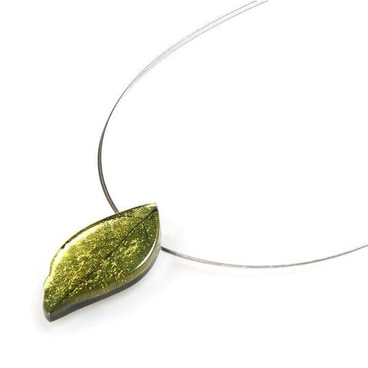 Lime Skeletal Leaf Small Pendant | The Jewellery Stop