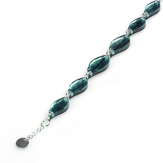 Aqua Skeletal Leaf Bracelet | The Jewellery Stop