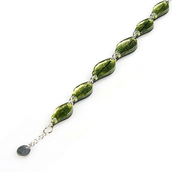 Lime Skeletal Leaf Bracelet | The Jewellery Stop
