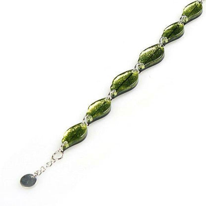 Lime Skeletal Leaf Bracelet | The Jewellery Stop