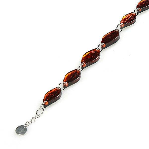 Orange Skeletal Leaf Bracelet | The Jewellery Stop