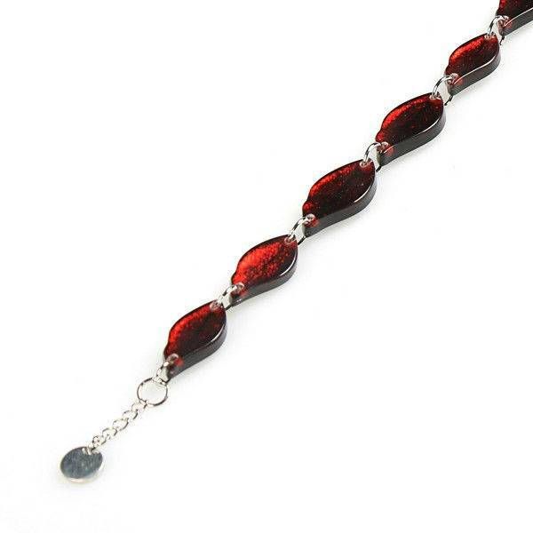Red Skeletal Leaf Bracelet | The Jewellery Stop