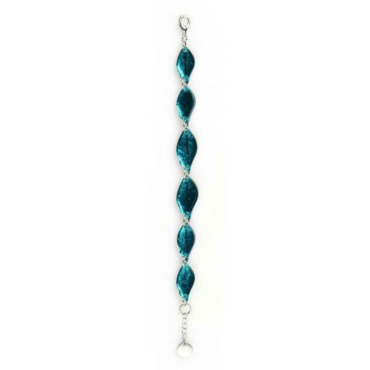 Teal Skeletal Leaf Bracelet | The Jewellery Stop