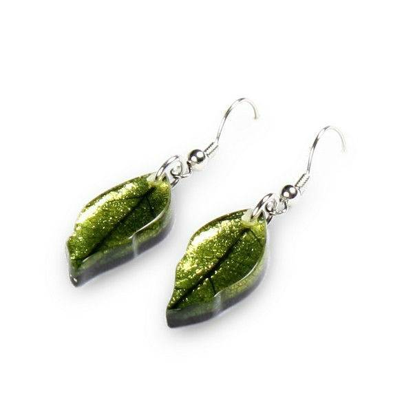 Lime Skeletal Leaf Fish Hook Earrings | The Jewellery Stop