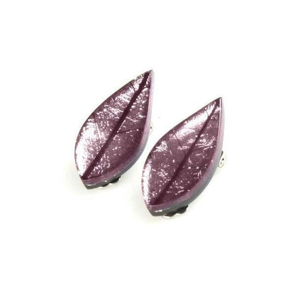 Pink Skeletal Leaf Clip Earrings | The Jewellery Stop