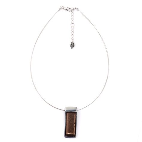 Brown Pewter Slice Pendant | The Jewellery Stop