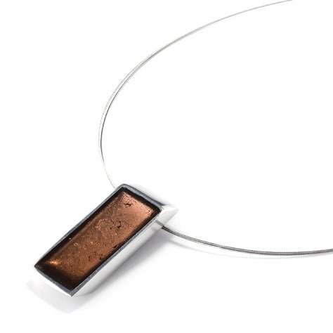 Brown Pewter Slice Pendant | The Jewellery Stop