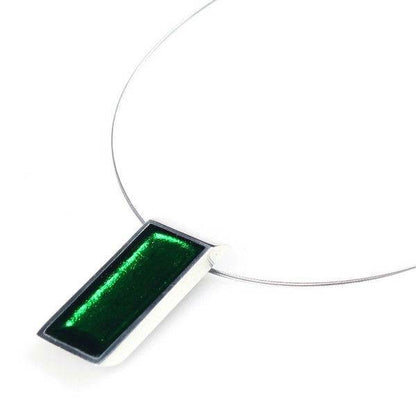 Emerald Pewter Slice Pendant