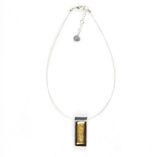 Gold Pewter Slice Pendant | The Jewellery Stop