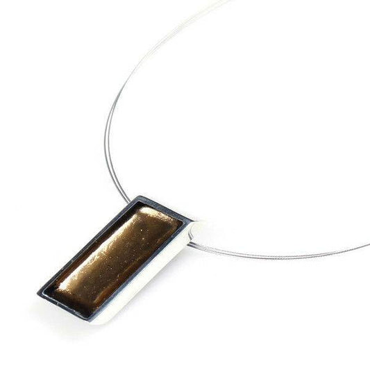 Gold Pewter Slice Pendant | The Jewellery Stop