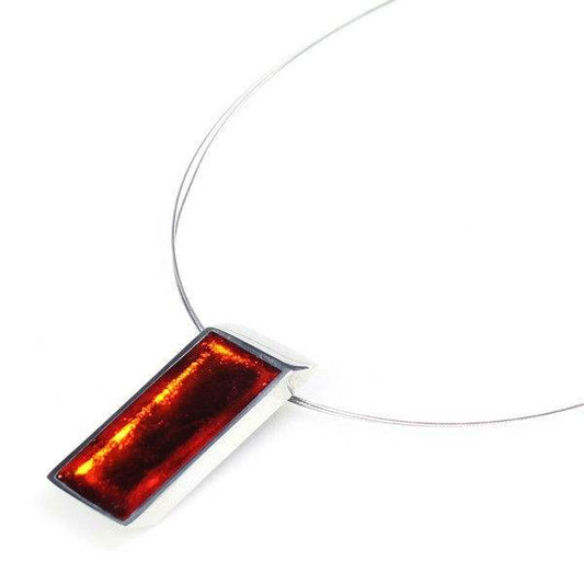 Orange Pewter Slice Pendant | The Jewellery Stop