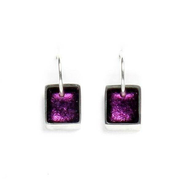 Purple Pewter Slice Creole Earrings | The Jewellery Stop