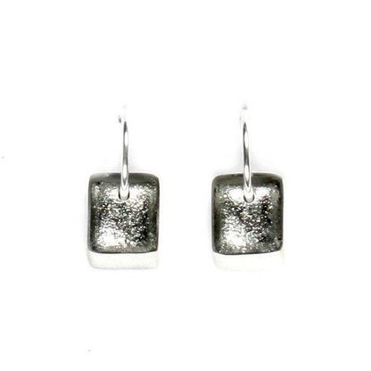 Silver Pewter Slice Creole Earrings | The Jewellery Stop
