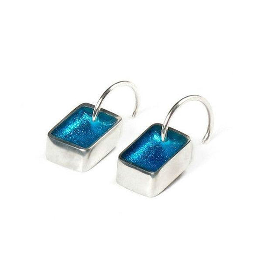 Teal Pewter Slice Creole Earrings | The Jewellery Stop