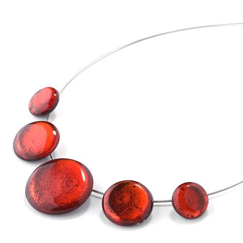 Red Classic Round Necklace | The Jewellery Stop