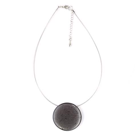 Black Classic Round Pendant | The Jewellery Stop