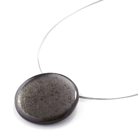Black Classic Round Pendant | The Jewellery Stop