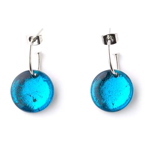 Turquoise Classic Round Creole Earrings | The Jewellery Stop