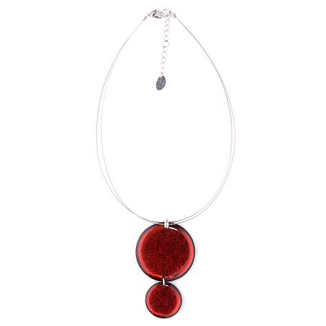 Red Classic Round Double Drop Pendant