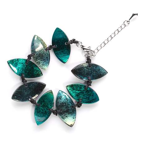 Teal Leaf Waterfall Bracelet | The Jewellery Stop