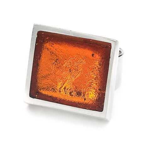 Orange Pewter Slice Ring | The Jewellery Stop