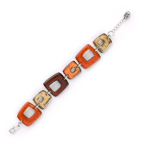 Amber Hollow Squares Classic Bracelet