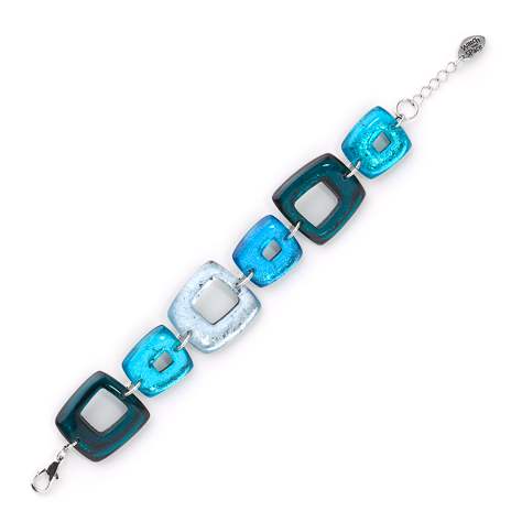 Turquoise Hollow Squares Classic Bracelet