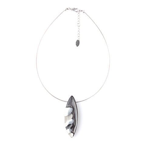 Black Pointed Pebble Pendant | The Jewellery Stop