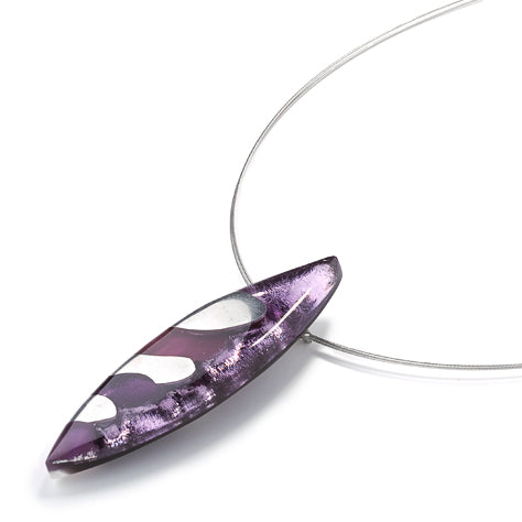 Purple Pointed Pebble Pendant