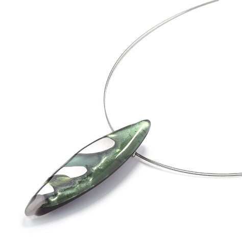 Sage Pointed Pebble Pendant | The Jewellery Stop
