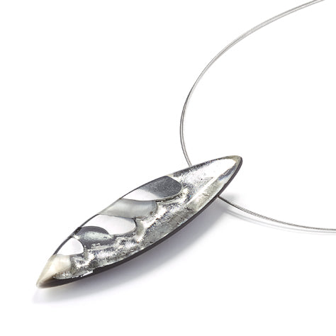 Silver Pointed Pebble Pendant