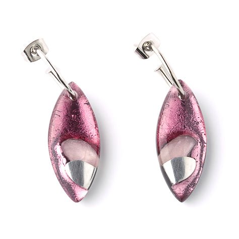 Pink Pointed Pebble Creole Earrings | The Jewellery Stop