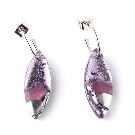 Purple Pointed Pebble Creole Earrings | The Jewellery Stop