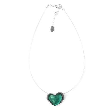 Sage Rough Heart Pendant on Wire | The Jewellery Stop