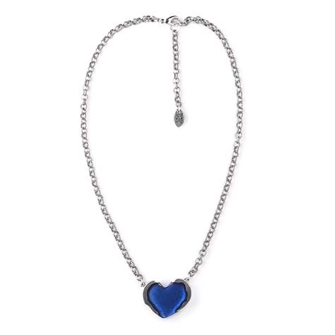 Blue Rough Heart Pendant on Chain | The Jewellery Stop