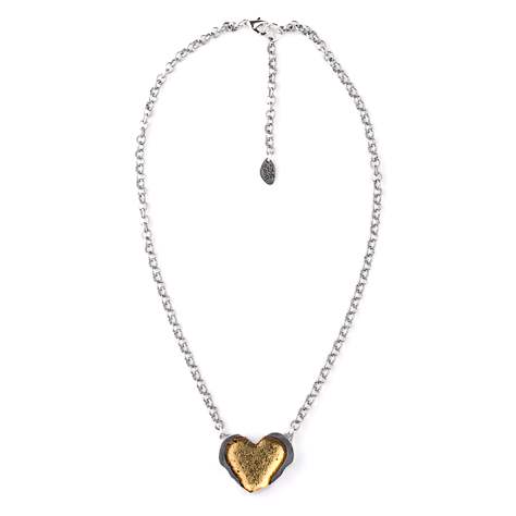 Gold Rough Heart Pendant on Chain | The Jewellery Stop