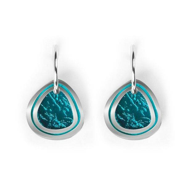 Aqua Natural Eclectic Creole Earrings