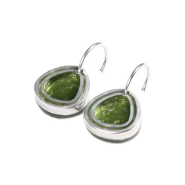 Moss Natural Eclectic Creole Earrings