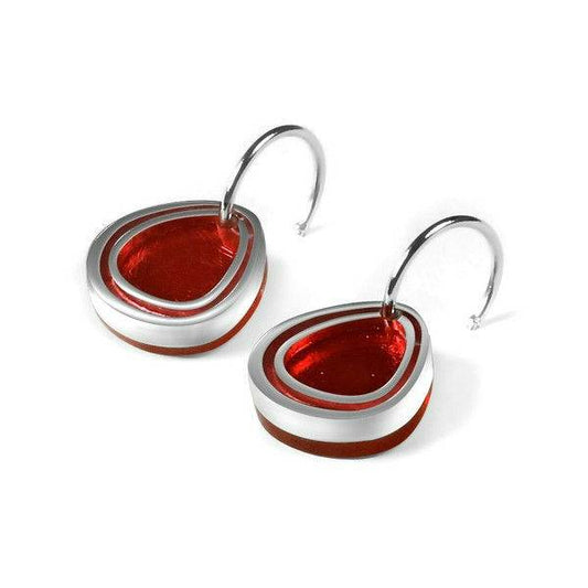 Red Natural Eclectic Creole Earrings | The Jewellery Stop