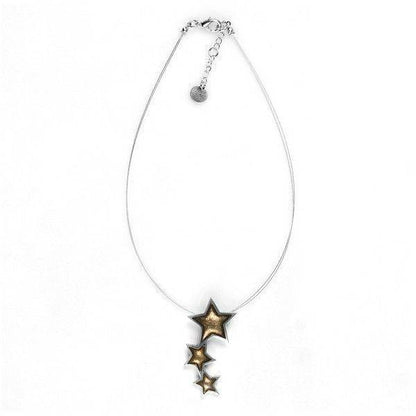 Gold Pewter Star 3 Piece Pendant