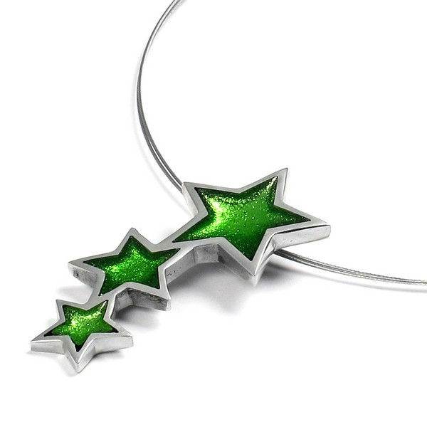 Green Pewter Star 3 Piece Pendant