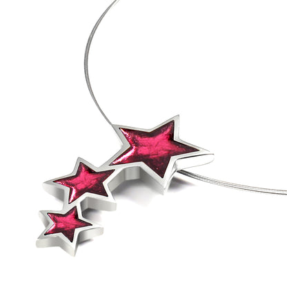 Pink Pewter Star 3 Piece Pendant | The Jewellery Stop