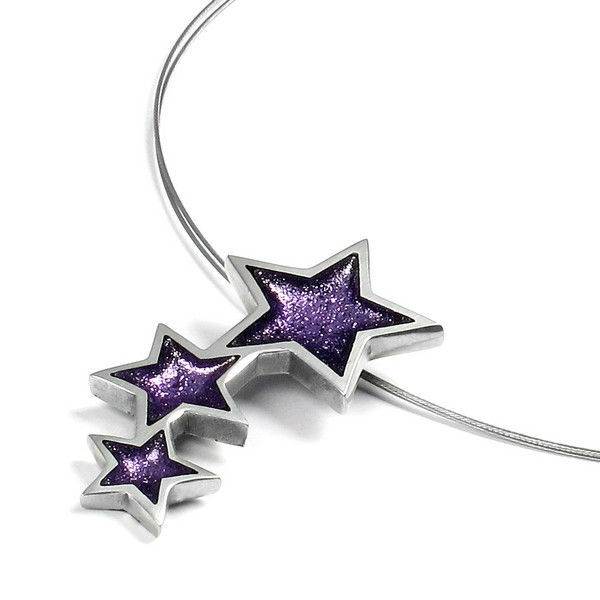 Purple Pewter Star 3 Piece Pendant