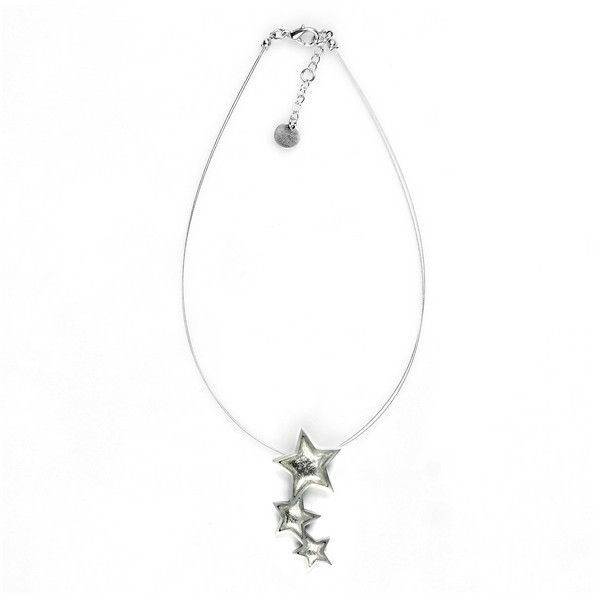 Silver Pewter Star 3 Piece Pendant