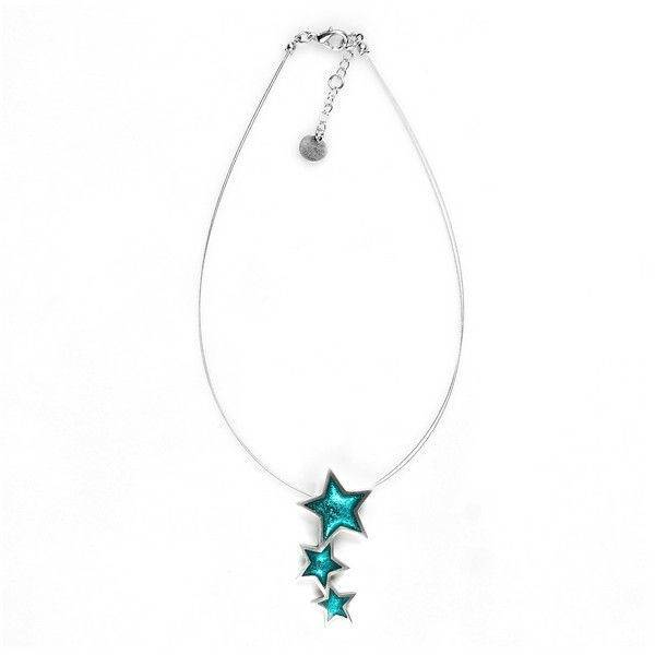 Teal Pewter Star 3 Piece Pendant
