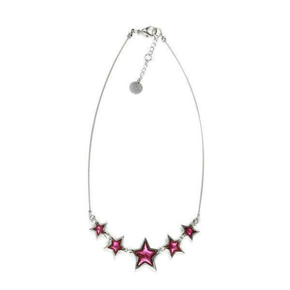 Pink Pewter Star Necklace