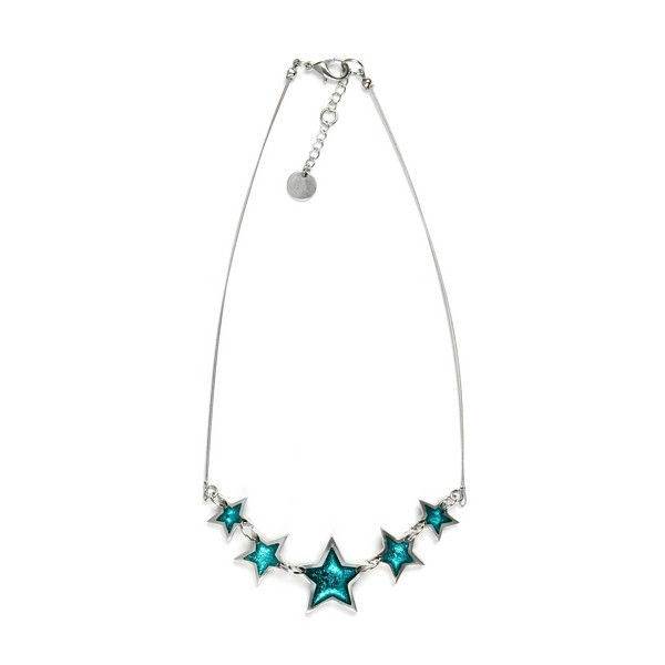 Teal Pewter Star Necklace